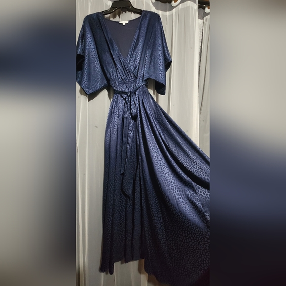 Blue Maxi Slit Dress - Picture 4 of 6